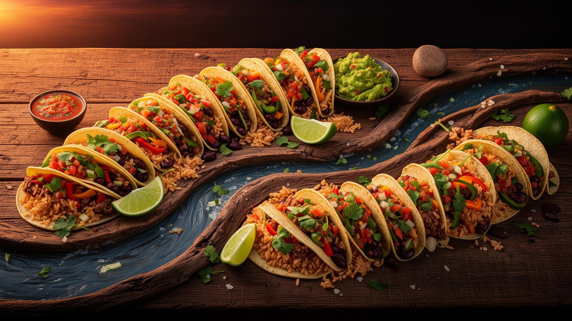 Loaded tacos and burritos